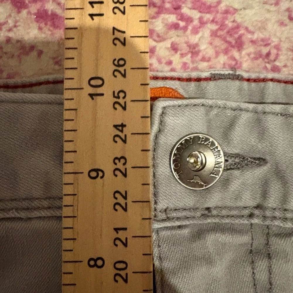 Tommy Bahama Mens 32x30 Pants Gray Straight Leg Stretch Casual Cotton Tencel